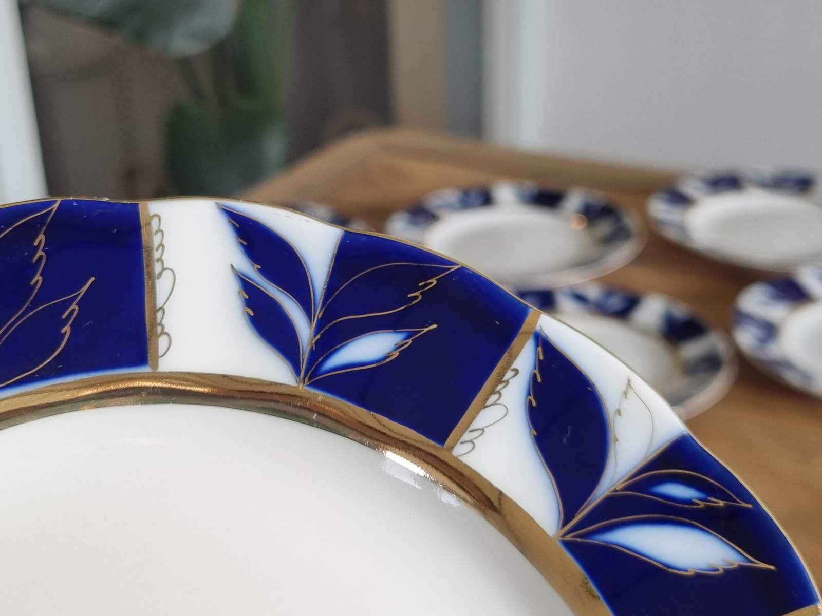 Lomonosov blauw Winternight set 6x Bord 18 cm