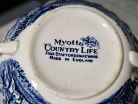 Engels blauw Myott's Country Life set 6x Soepkom