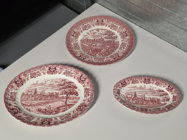 Engels rood British Anchor Olde Country Castles compleet servies 5 personen