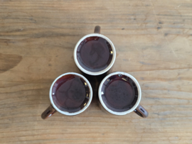Regout Royal Sphinx bruin set 3x espresso kop en schotels bruin