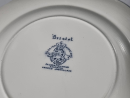 Engels blauw/grijs Crown Ducal Bristol ontbijtbord 19,5 cm