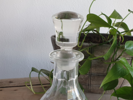 Glas Vintage robuuste Karaf geslepen glas (2)