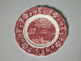 Engels rood Palissy River Scenes Ontbijtbordje 20 cm