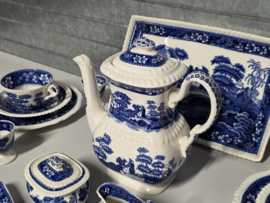 Engels Copeland Spode's Tower  blauw Ontbijtservies 6-pers