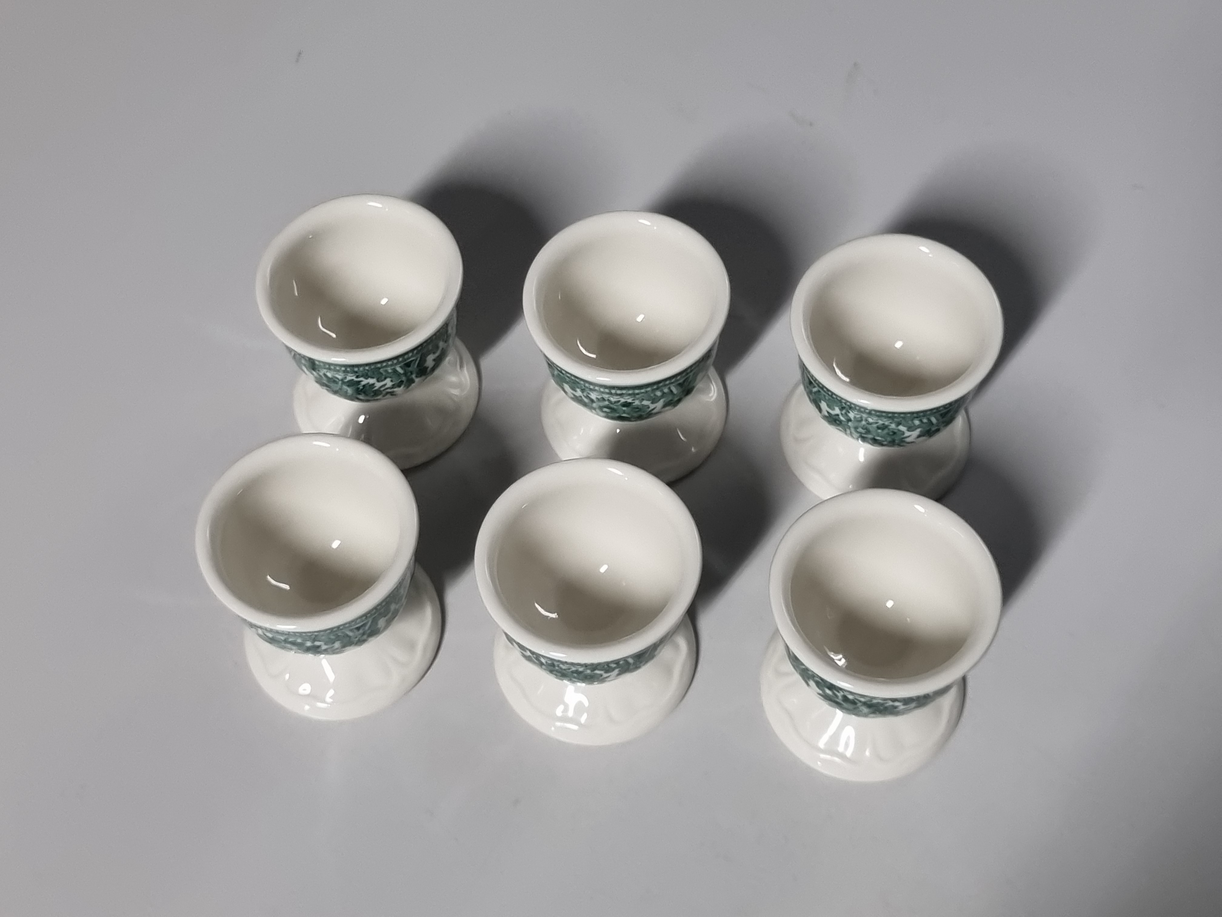 Villeroy en Boch Fasan groen set 6x Eierdopje