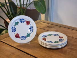 Oud Boerenbont Regout | Royal Sphinx set 6x Serveerbordje met rand 17,5 cm