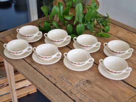 Wedgwood Briar Rose set 8x Soepkom met schotel