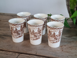 Regout decor British Castles bruin set 6x Beker