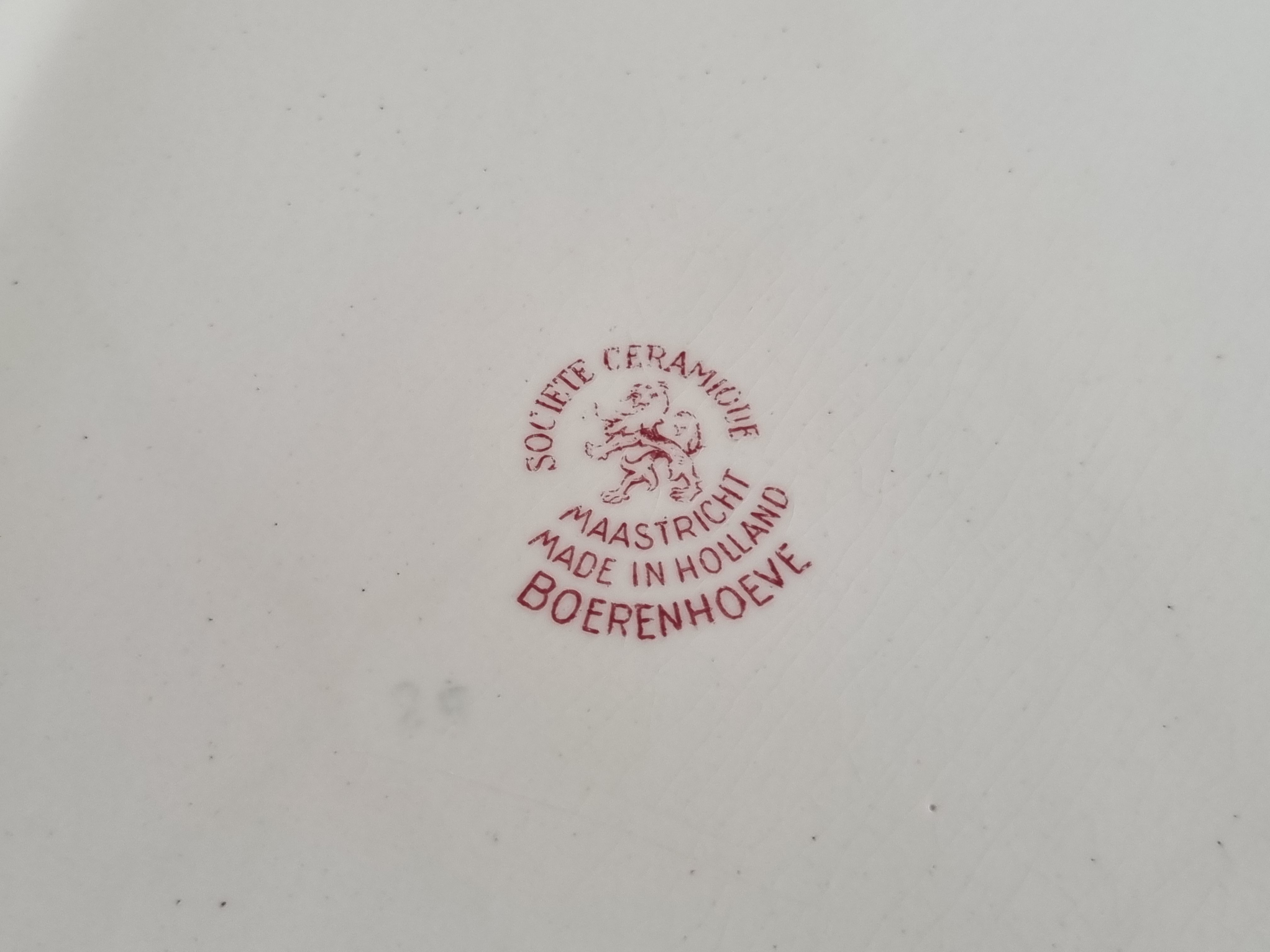 Boerenhoeve Rood Societe Ceramique robuuste ovale schaal 42 cm