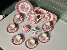 Engels rood Grindley Country Style koffieservies theeservies 8 personen