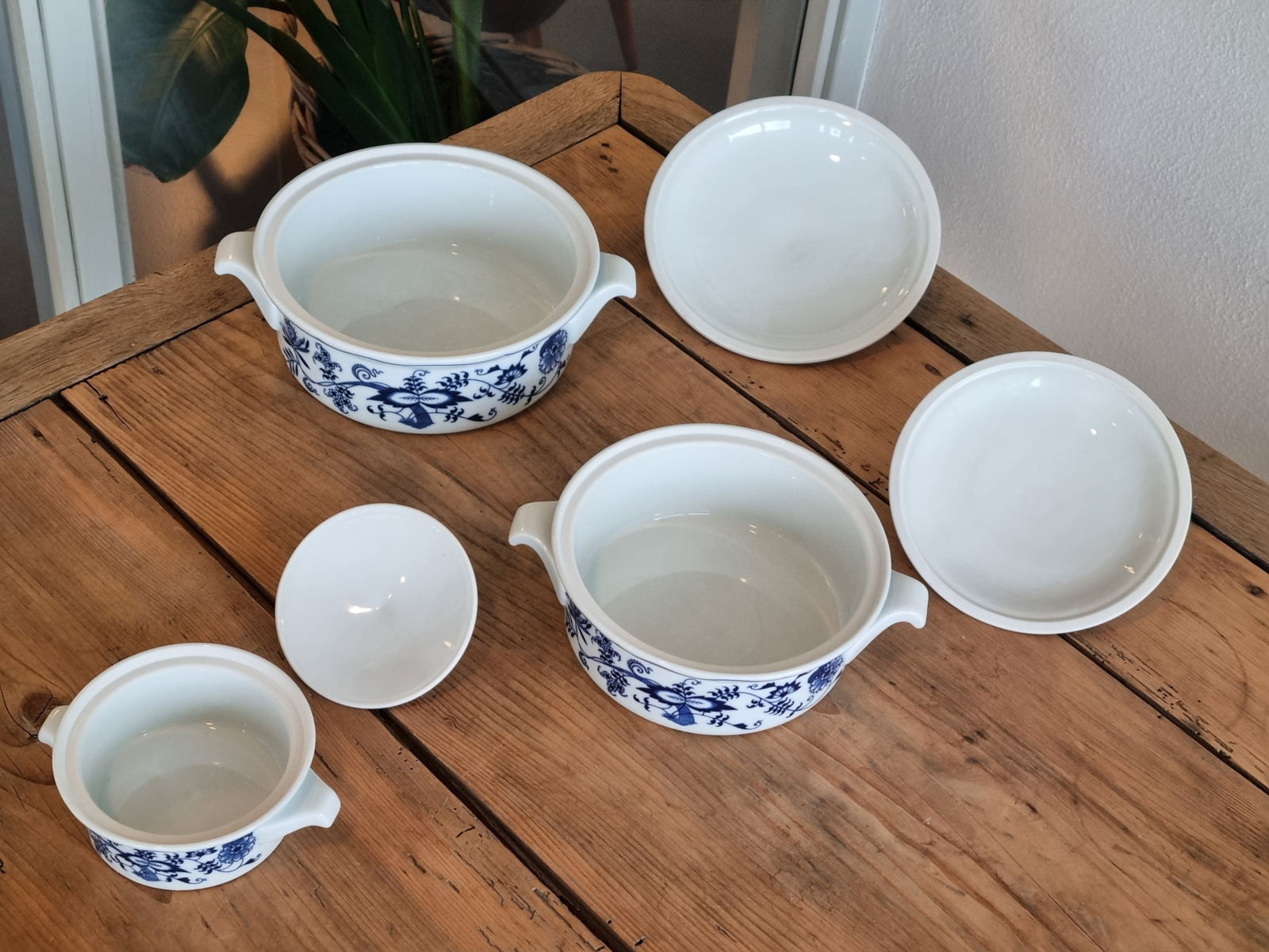 Blue Danube set 3x Dekschaal Terrine (gladde rand)