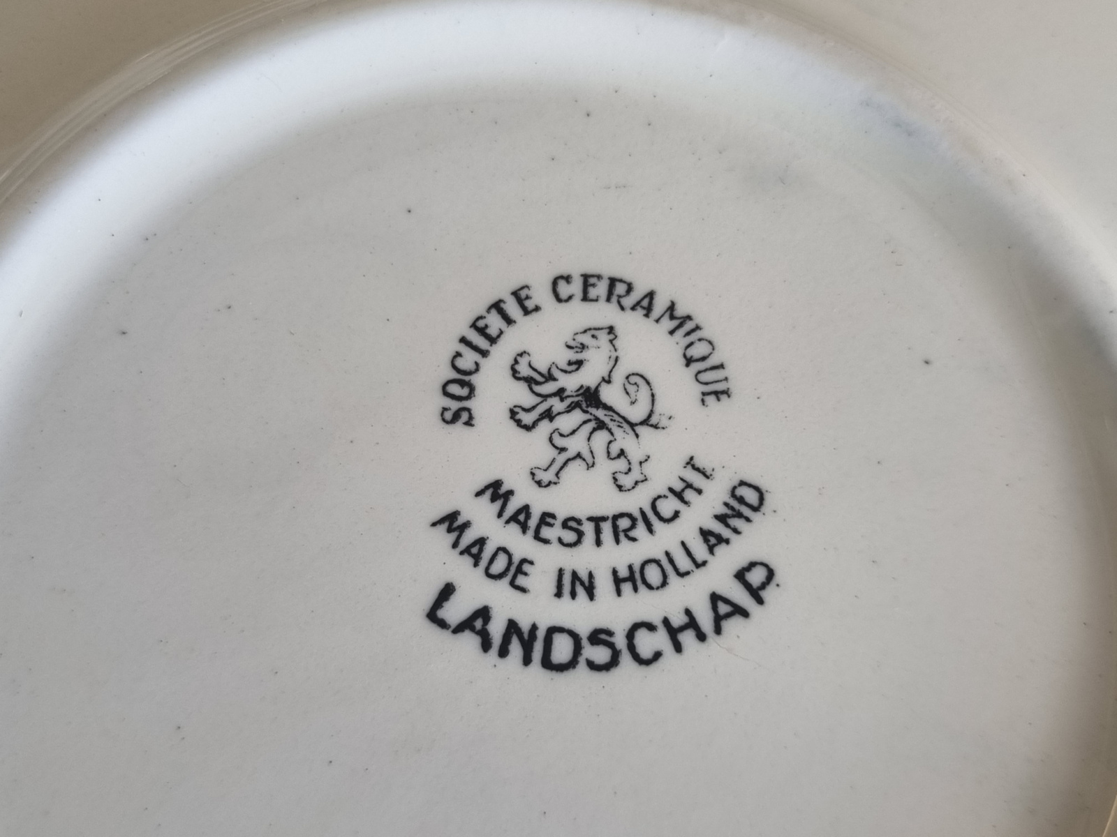 Landschap Zwart Societe Ceramique chocolade kop en schotel