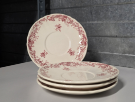 Villeroy en Boch Valeria rood set 4x soepkom met schotel (oude versie!)
