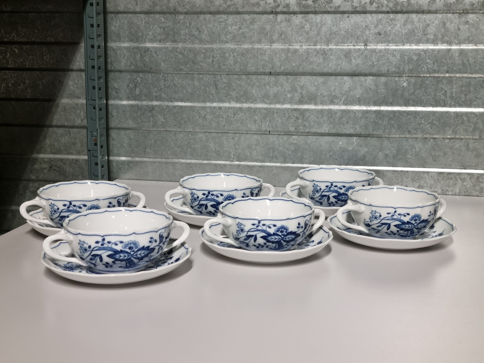 Zwiebelmuster Hutschenreuther set 6x Soepkom met schotel