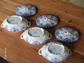 Boch BFK decor Dordrecht blauw set 3x dekschaal terrine (kleinste model)
