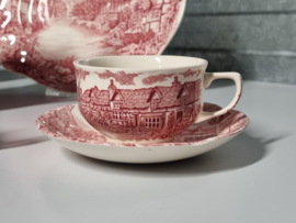 Engels rood Johnson Bros Olde English Countryside Ontbijtservies 4-pers.
