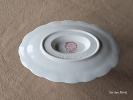 Engels rood Ridgway Woburn sauskom op vaste onderschotel