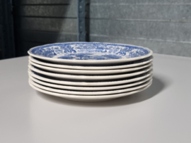 Villeroy en Boch Burgenland blauw set 8x Ontbijtbordje 19 cm