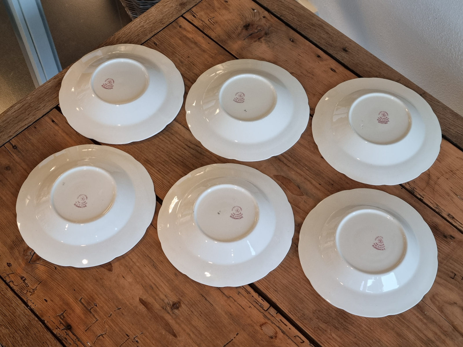 Boerenhoeve Rood Societe Ceramique set 6x diep pasta curry bord 24 cm