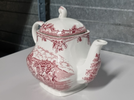 Engels rood Jachtservies Myott's Country Life Theepot 1,2 liter