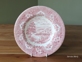 Engels rood English Ironstone Tableware EIT diep bord 22 cm (reiger, Lake Coniston)