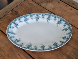 Societe Ceramique Andree petrol Serveerschaal ovaal 38,5 cm