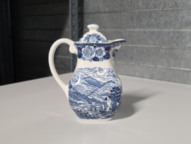 Engels blauw Enoch Wedgwood Lochs of Scotland koffiepot 13 cm