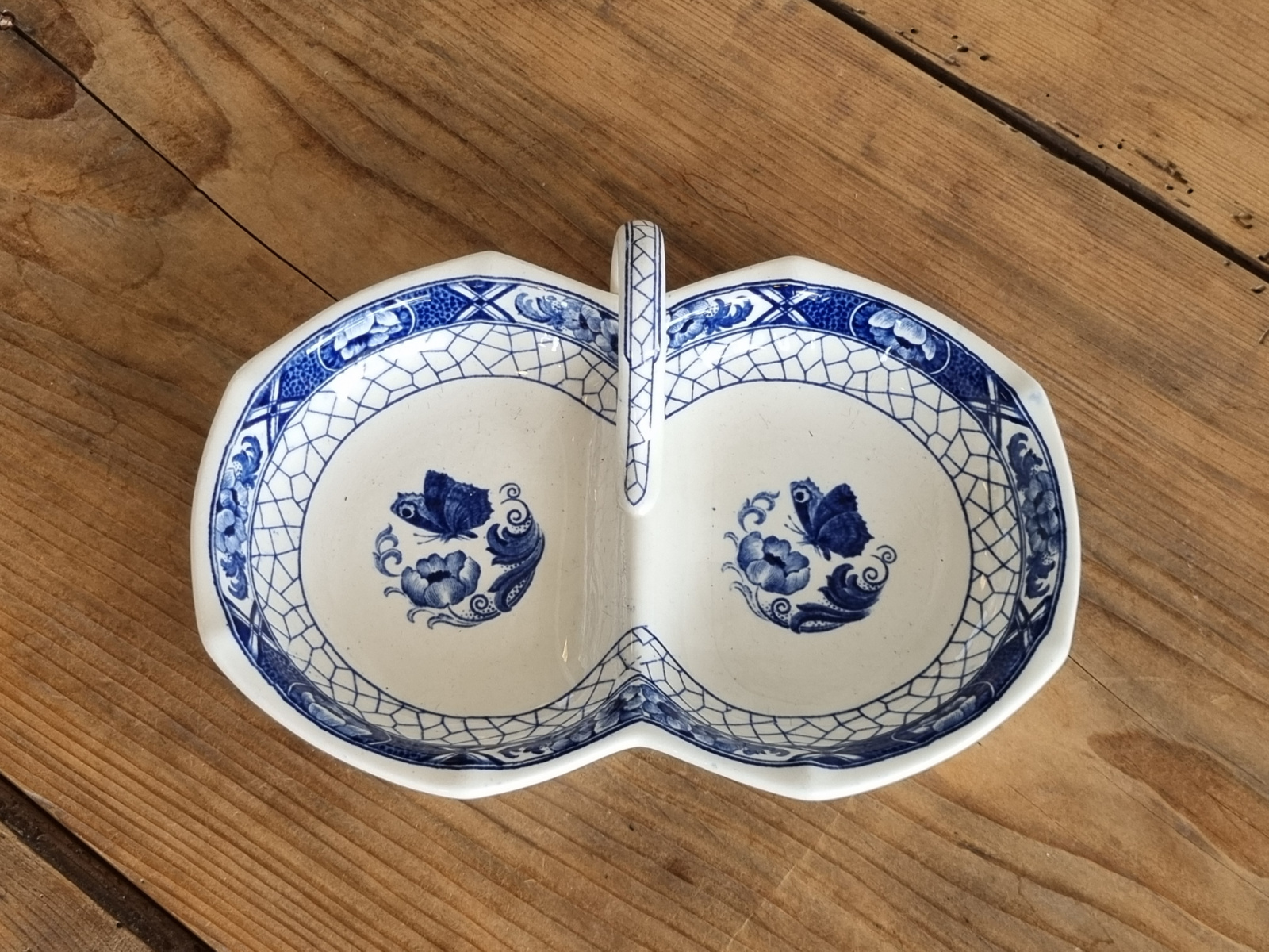 Societe Ceramique Butterflij serveerschaaltje met greep