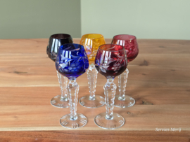 Boheems Kristal Glas set van 5x op voet 13,2 cm