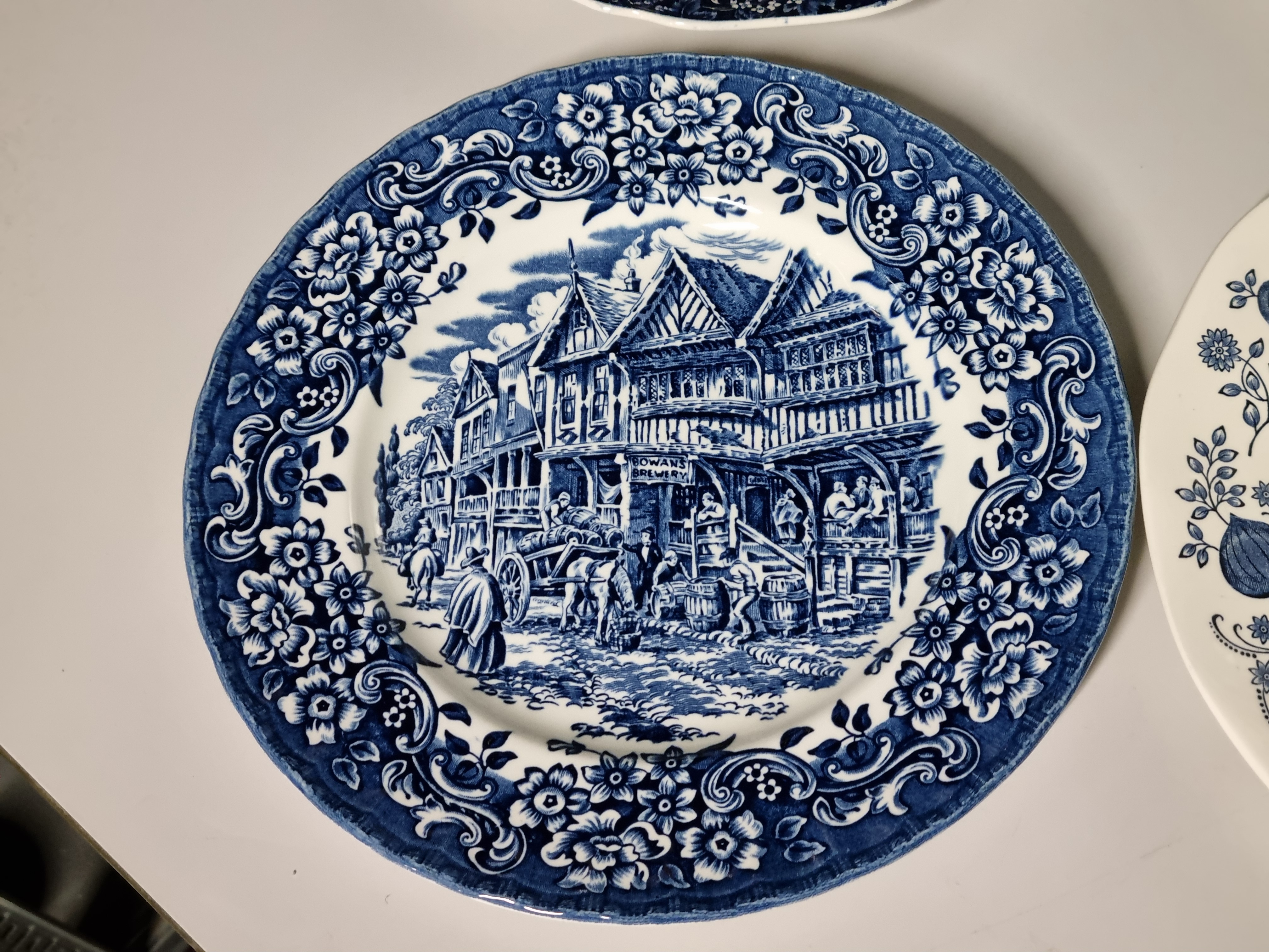 Engels blauw Set 6x mix & match plat dinerbord 25 cm