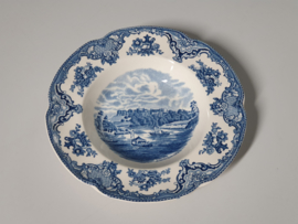 Engels blauw Johnson Bros Old Britain Castles Diep Soep Pasta bord 22,5 cm