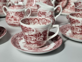 Engels rood Grindley Country Style koffieservies theeservies 8 personen