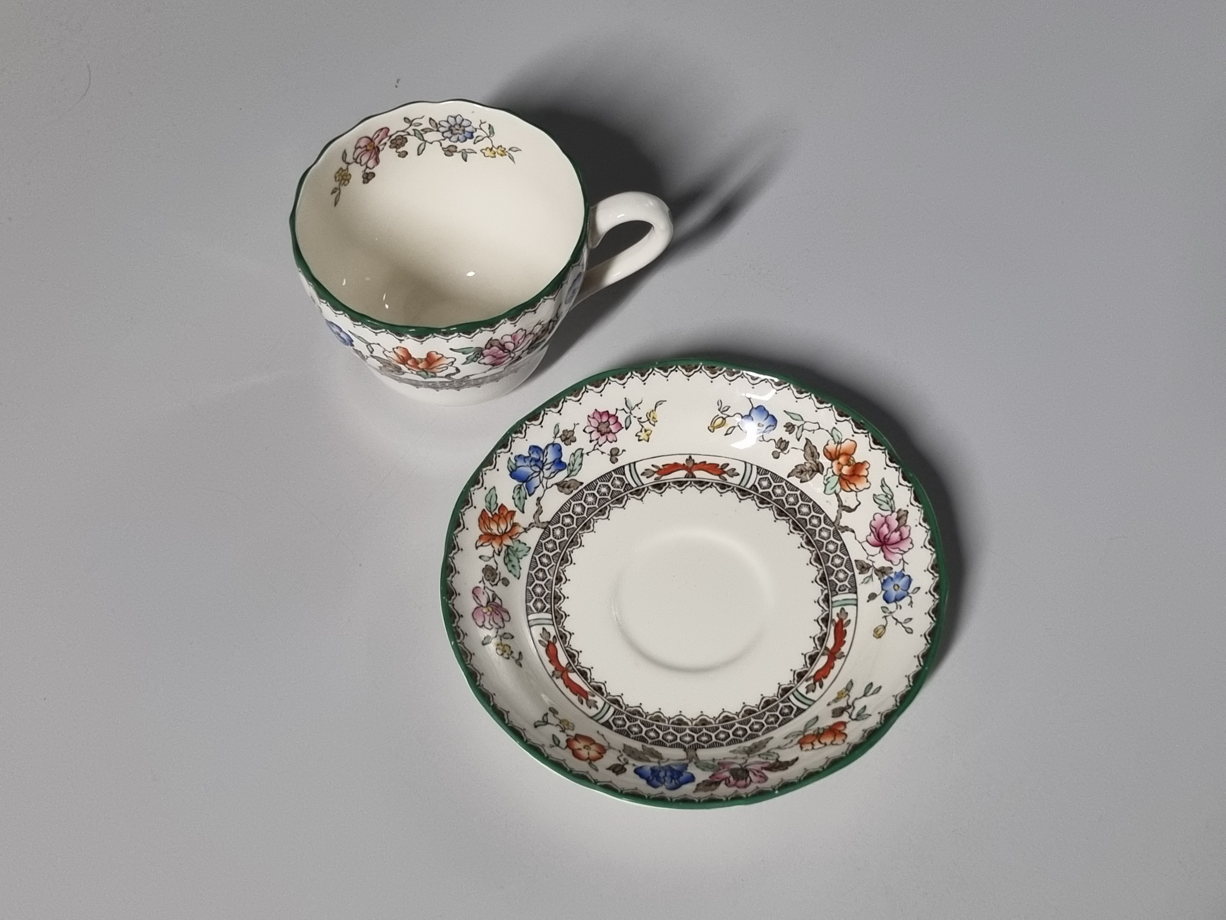 Engels Spode Copeland Chinese Rose koffie kop en schotel