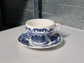 Engels blauw Enoch Wedgwood Royal Homes Of Britain kop en schotel