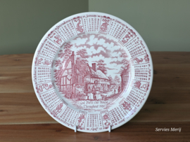 Engels rood English Ironstone Tableware EIT plat dinerbord (jaarbord 1986)