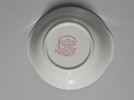 Engels rood Coaching Taverns Royal Tudor Ware Staffordshire Hoge ronde schaal 20,5 cm