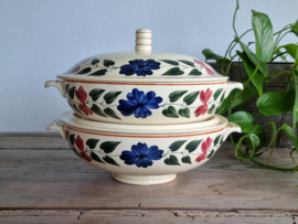 Boerenbont 418 Societe Ceramique set van 2x Dekschaal-Terrine (creme)