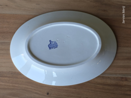 Potiche blauw Petrus Regout ovale schaal 29 cm