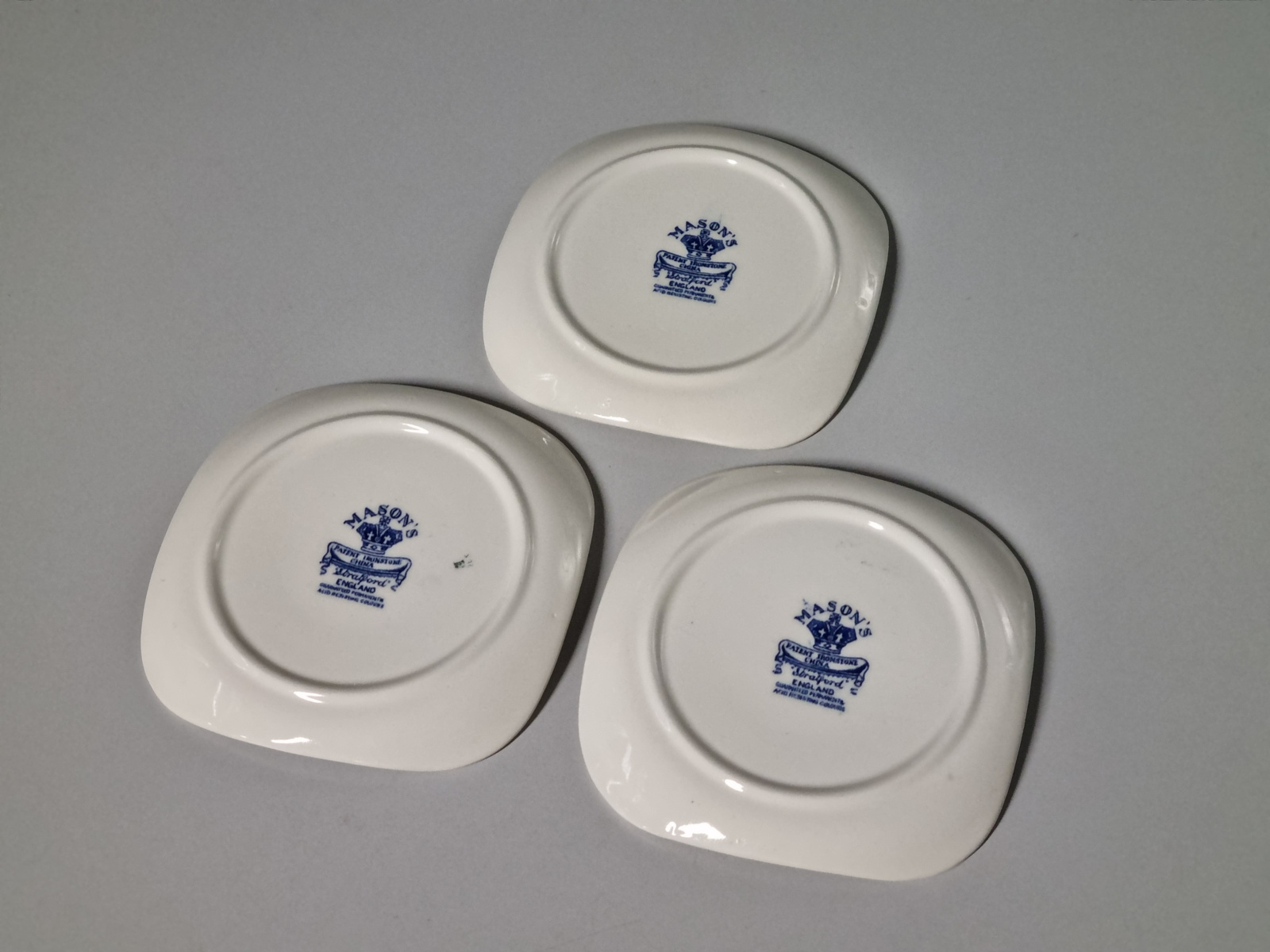 Engels blauw Maison's Stratford set 3x Serveerbordje 13 cm