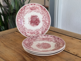 Regout Castillo Old England rood Koffieservies Theeservies 4-pers.