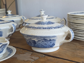 Boerenhoeve blauw Societe Ceramique Eetservies 18 persoons
