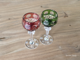 Boheems Kristal Glas set van 2x op voet 12,5 cm