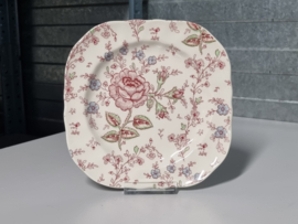 Engels Johnson Bros Rose Chintz Ontbijtbordje Vierkant 19 cm