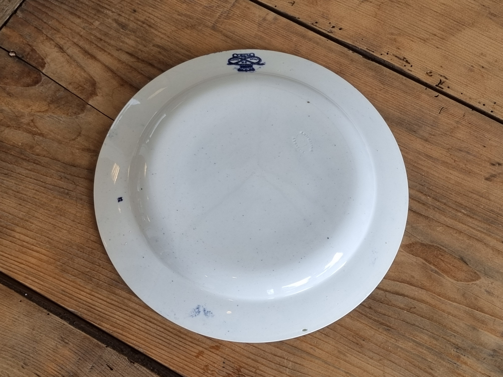 Petrus Regout Flora blauw plat dinerbord 25,5 cm