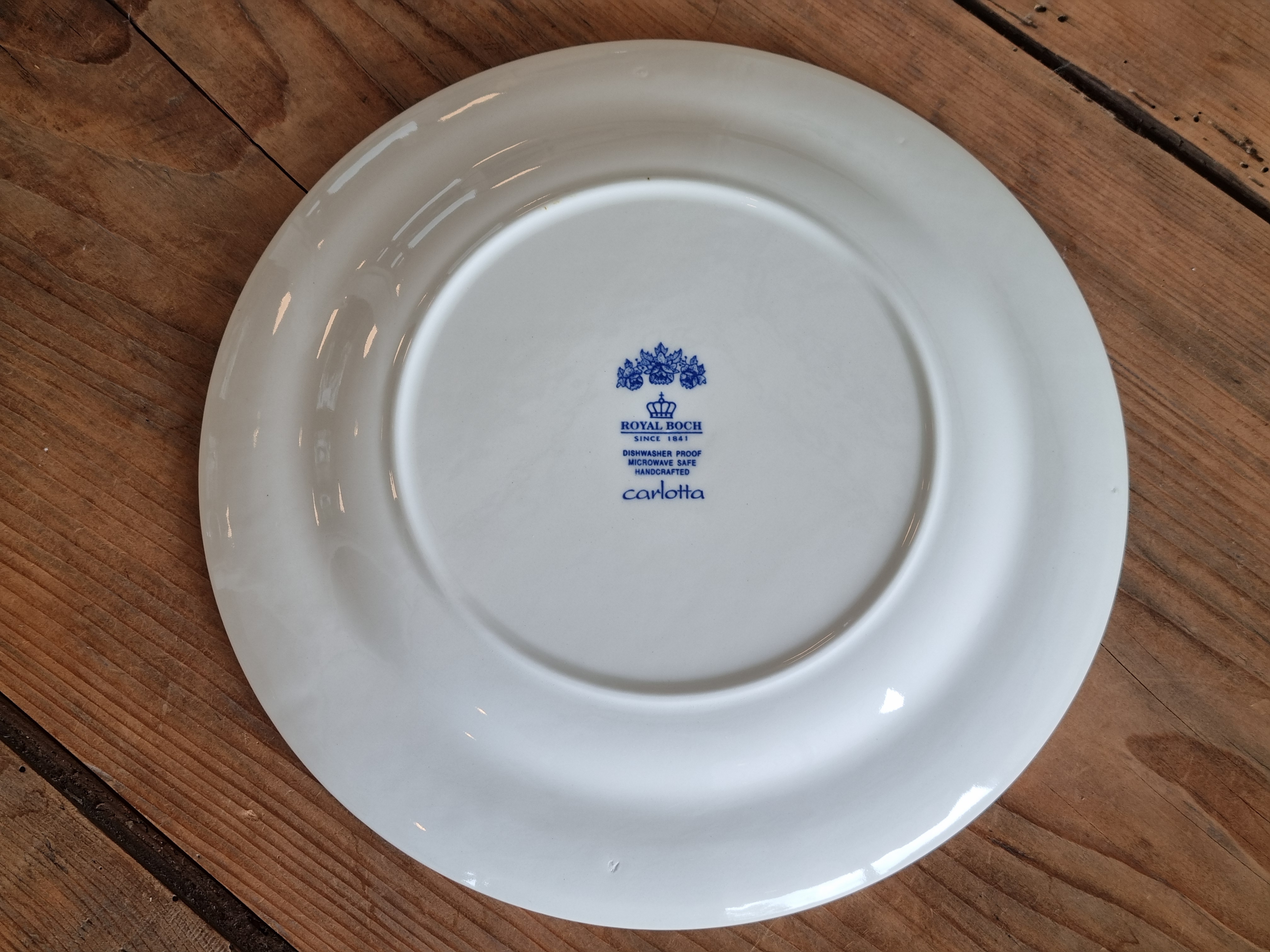 Boch Belgium Carlotta blauw plat diner bord 24,5 cm