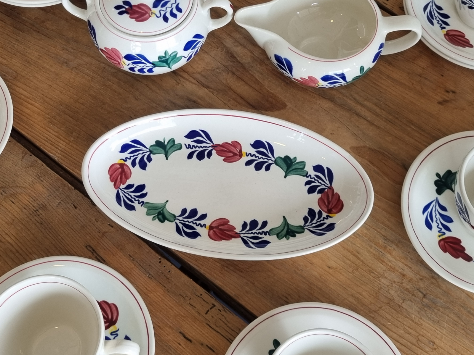Boerenbont Boch Koffieservies model Zeeland 8 personen (zwarte stempel)