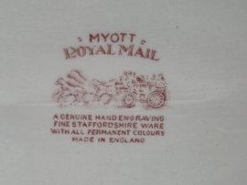 Engels rood Myott Royal Mail ovale schaal 29 cm