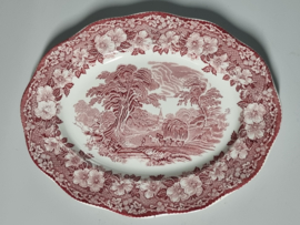 Engels rood Enoch Wedgwood Woodland ovale schaal 35 cm
