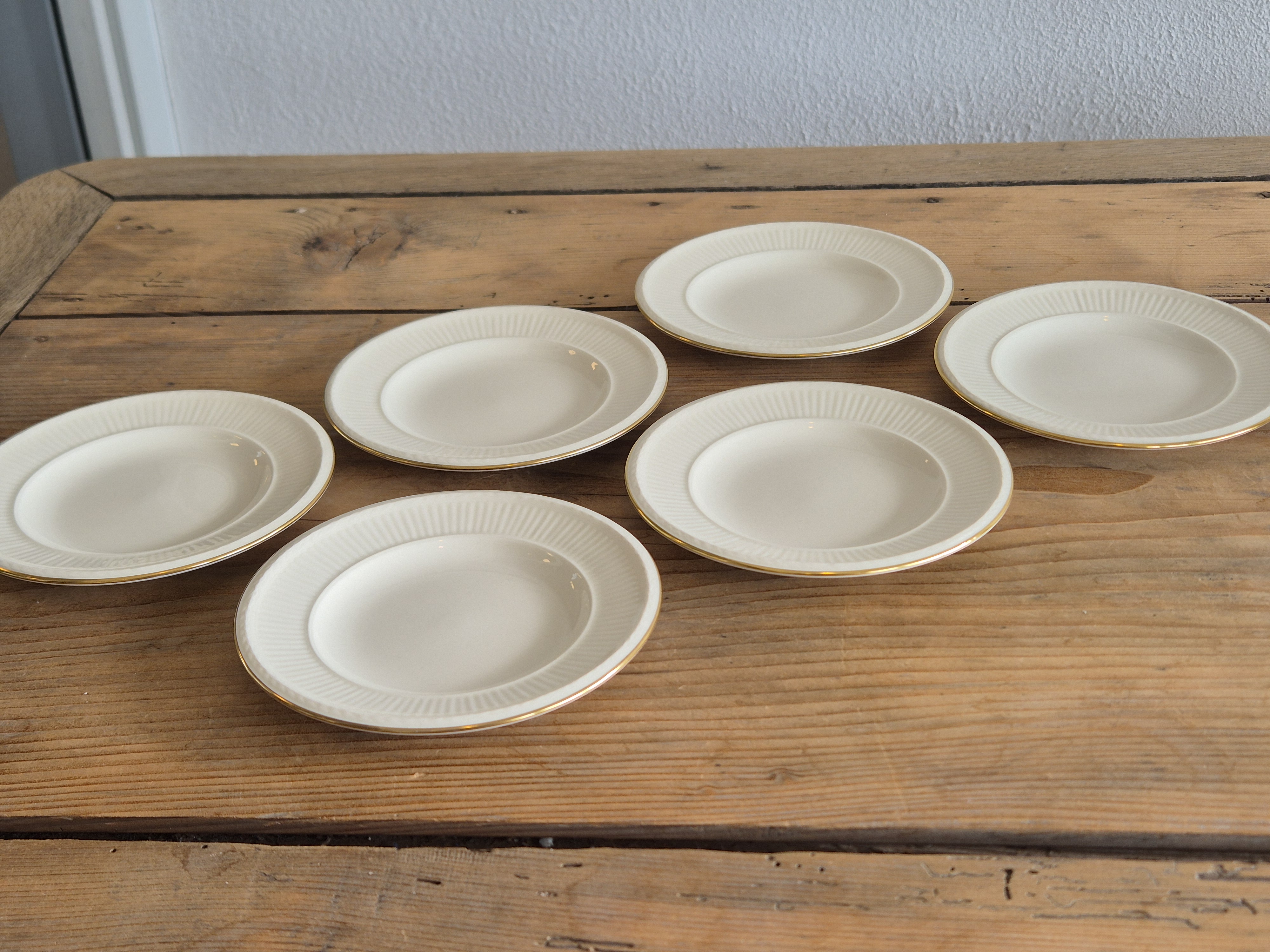 Wedgwood Edme Jubilee Goudrand set 6x Amuse bordje 13 cm