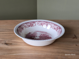 Engels rood Olde England Royal Tudor Ware hoge ronde schaal 23 cm